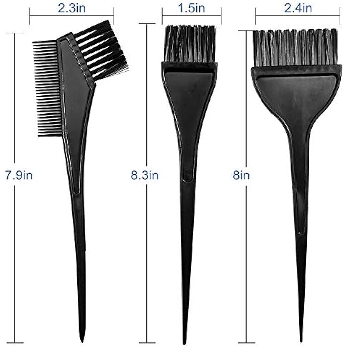 Moonmini Hair Dye Color Brush and Bowl Set, 4Pcs Color Bowl Brushes Tool Mixing Bowl Kit Tint Comb for Hair Tint Dying Coloring Applicator, BLACK, 4 Piece Set - Image 2
